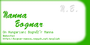 manna bognar business card